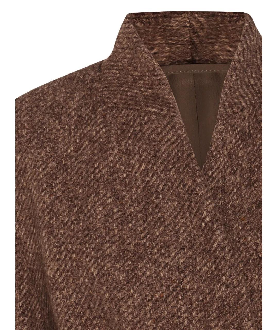 BRUNELLO CUCINELLI Коричневое шерстяное пальто, фото 4