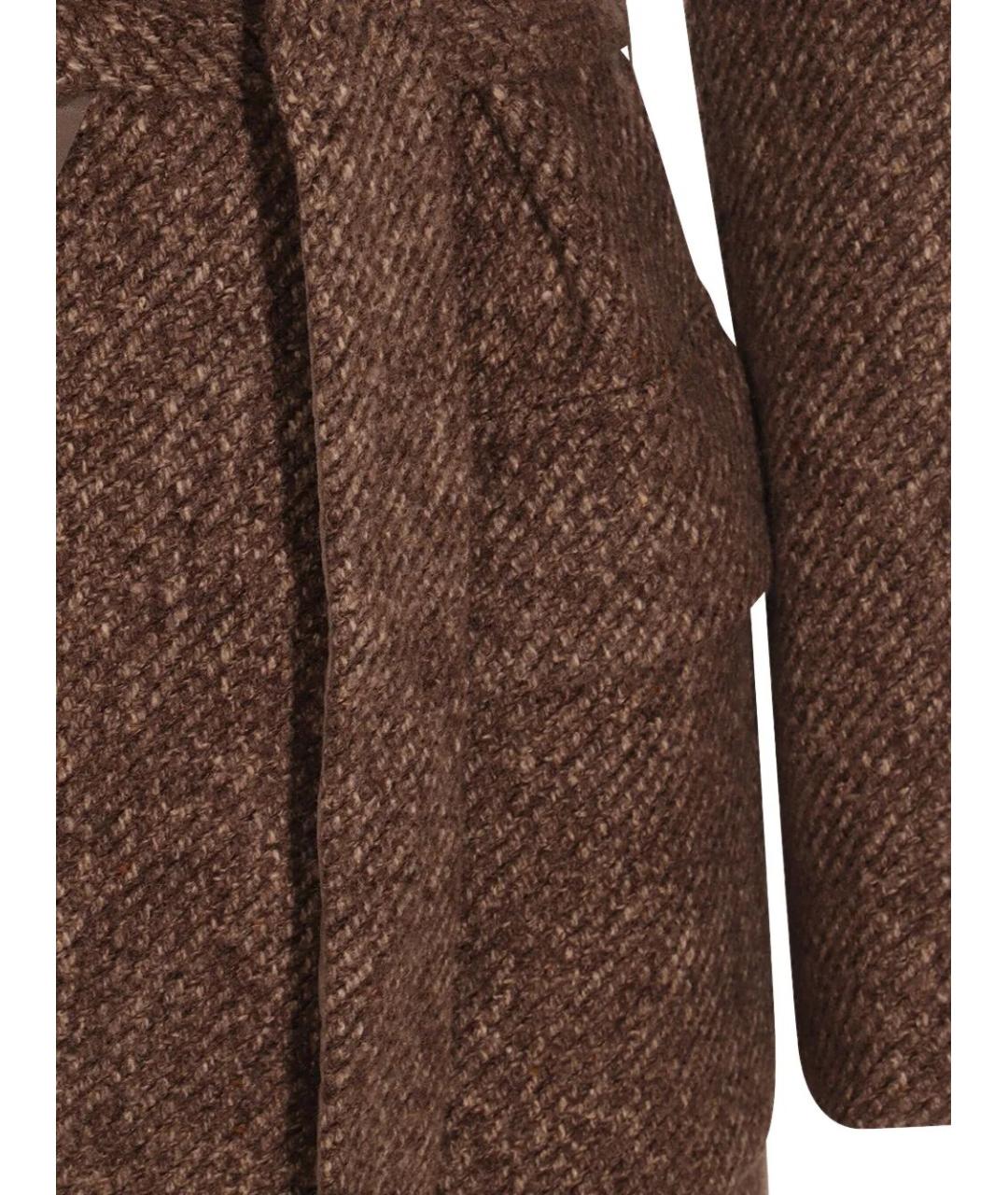 BRUNELLO CUCINELLI Коричневое шерстяное пальто, фото 3