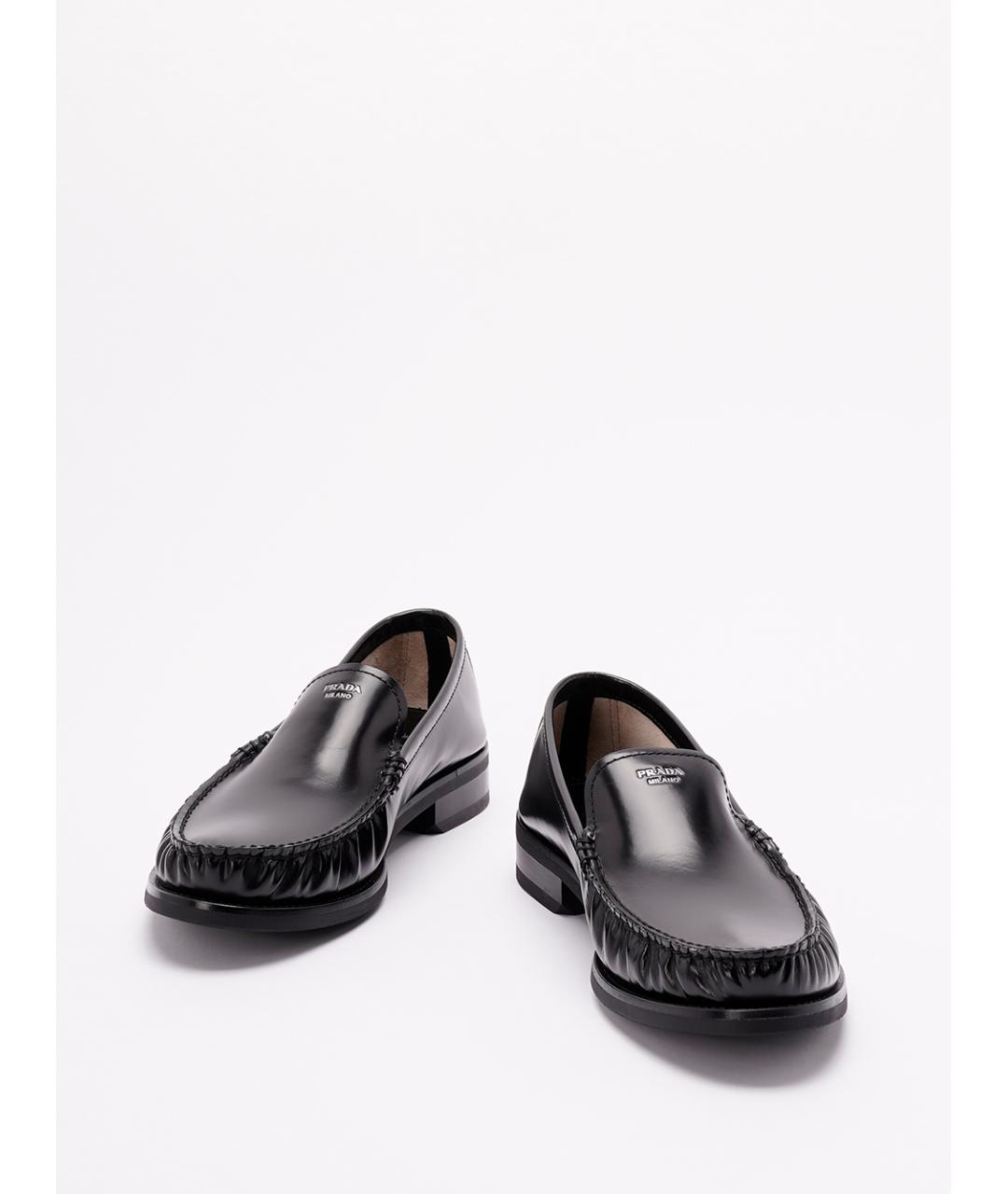 PRADA Черные кожаные лоферы, фото 2