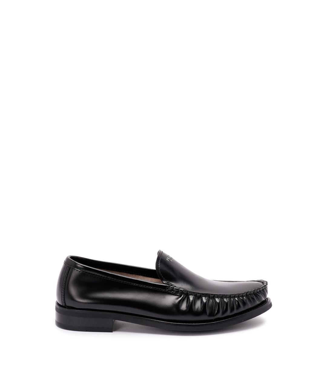 PRADA Черные кожаные лоферы, фото 1