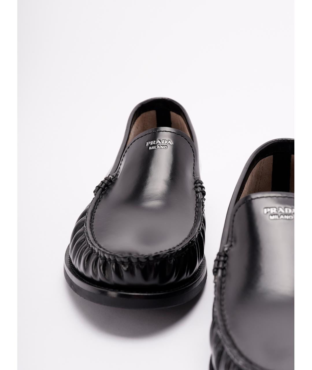 PRADA Черные кожаные лоферы, фото 5