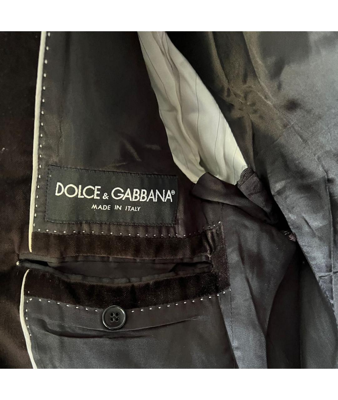 DOLCE&GABBANA Коричневый велюровый пиджак, фото 3