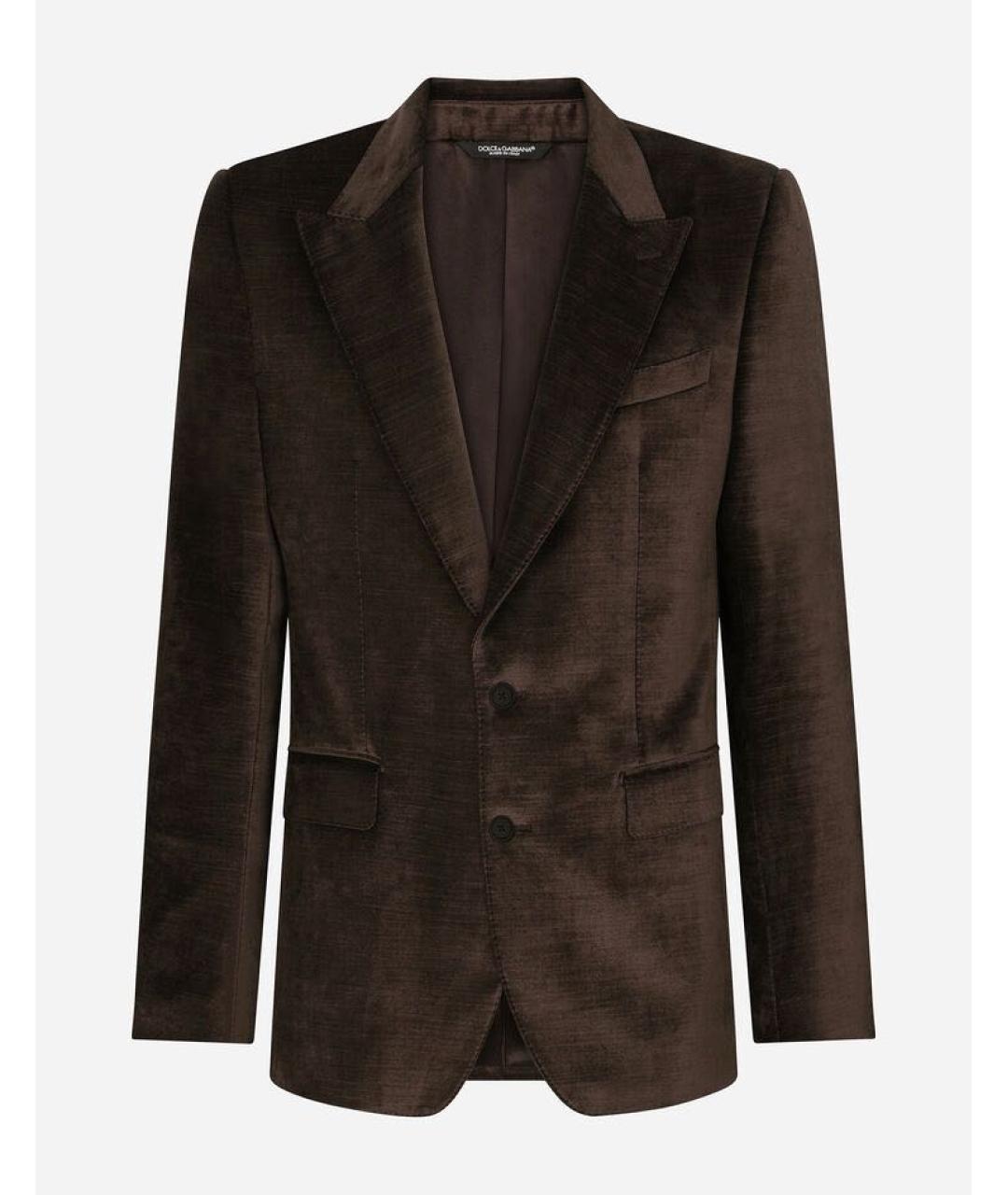 DOLCE&GABBANA Коричневый велюровый пиджак, фото 4