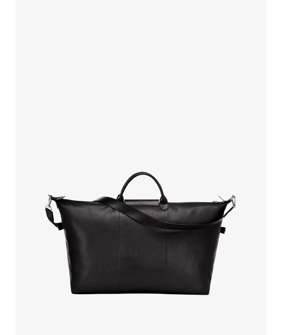 LONGCHAMP Черная кожаная дорожная/спортивная сумка, фото 2