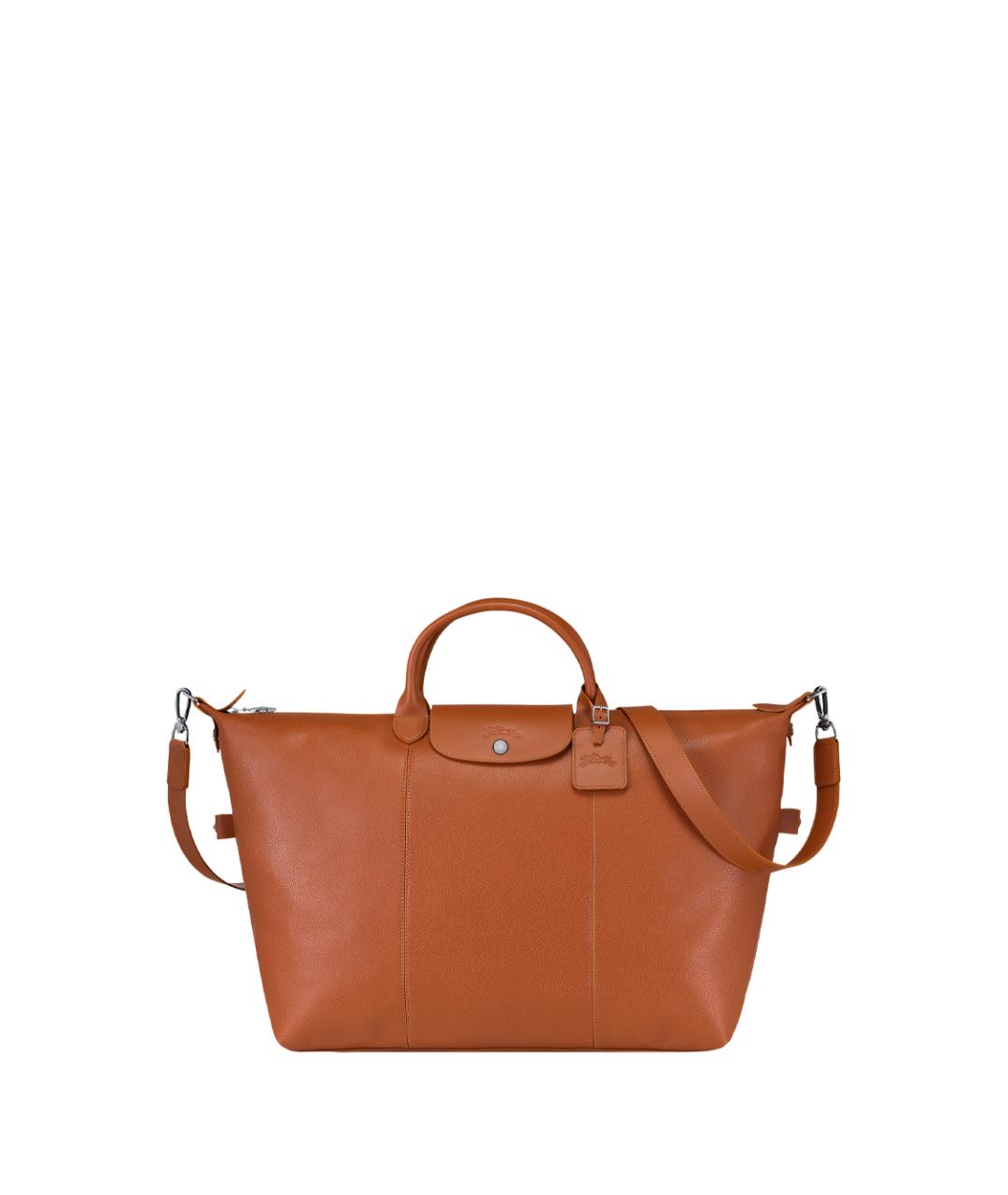LONGCHAMP Коричневая кожаная дорожная/спортивная сумка, фото 1