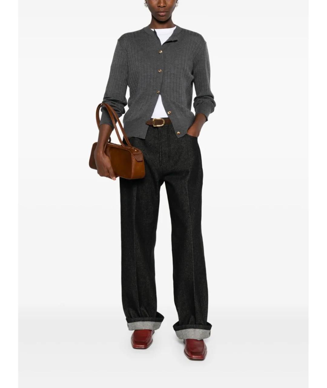 BOTTEGA VENETA Антрацитовый шерстяной кардиган, фото 2