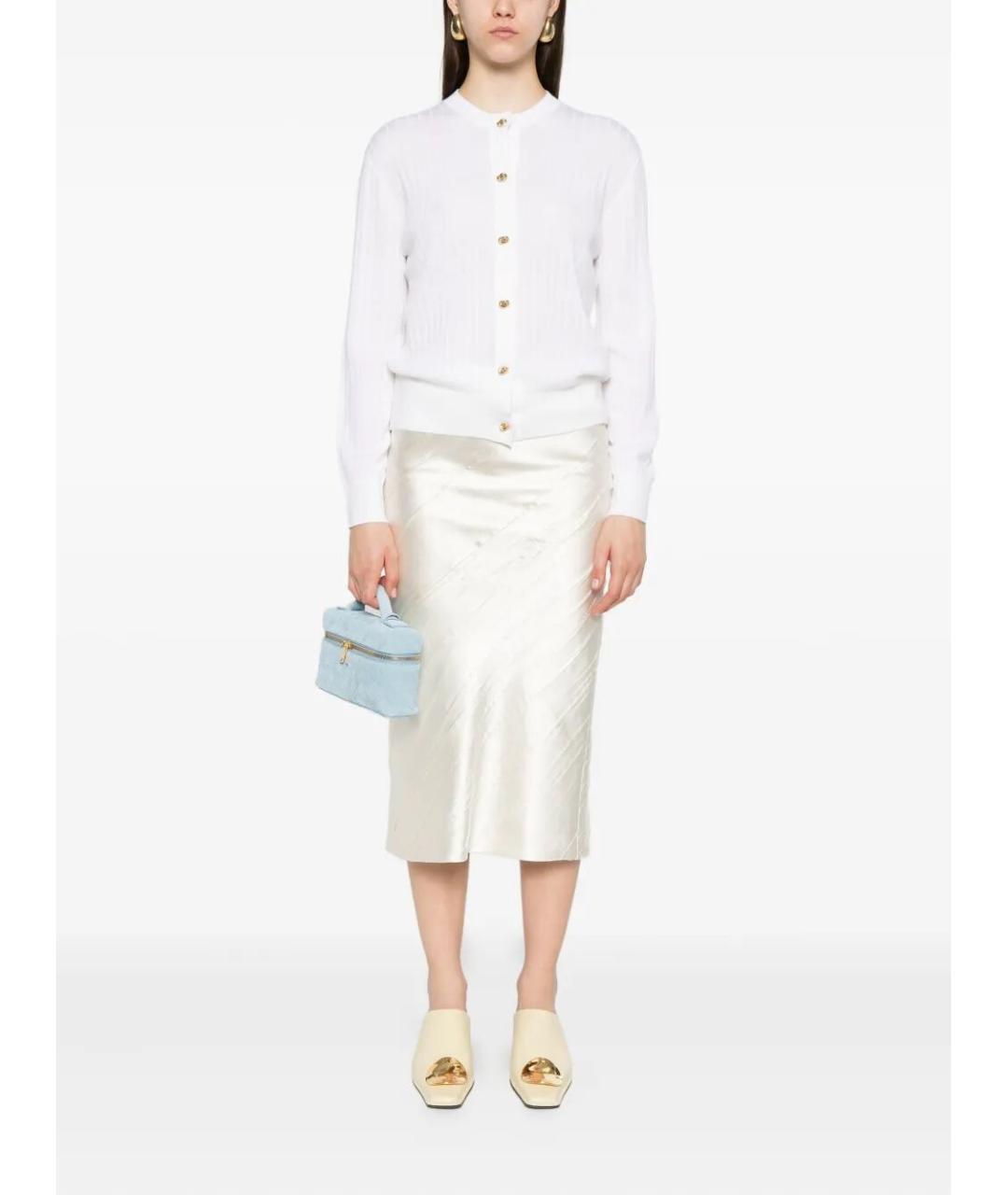 BOTTEGA VENETA Белый шерстяной кардиган, фото 2