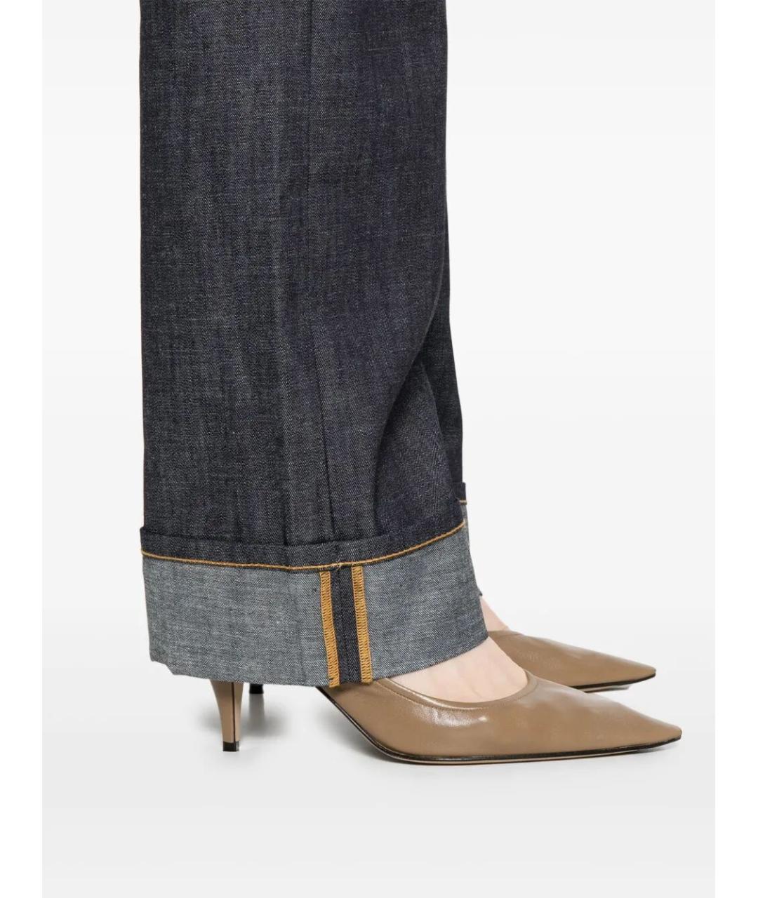 BOTTEGA VENETA Темно-синие хлопковые прямые джинсы, фото 5