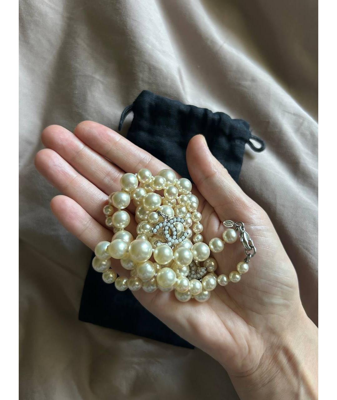 CHANEL Белое колье, фото 6