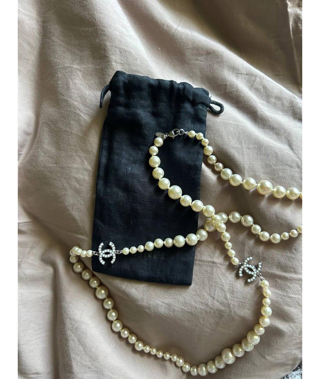 CHANEL Белое колье, фото 4