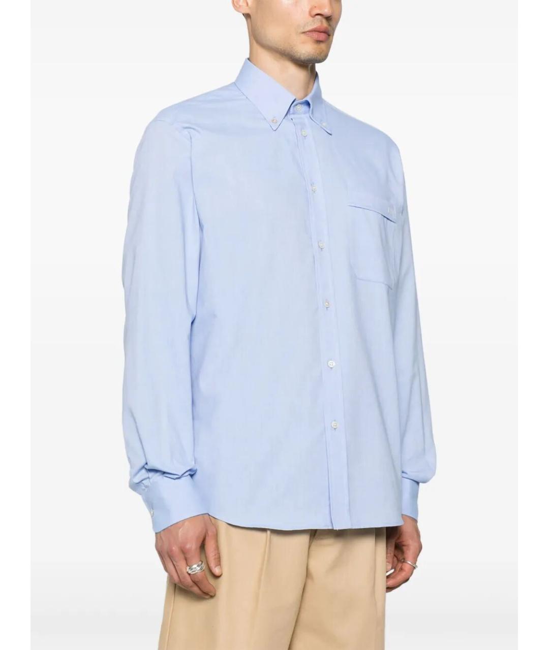 VALENTINO Голубая хлопковая классическая рубашка, фото 4