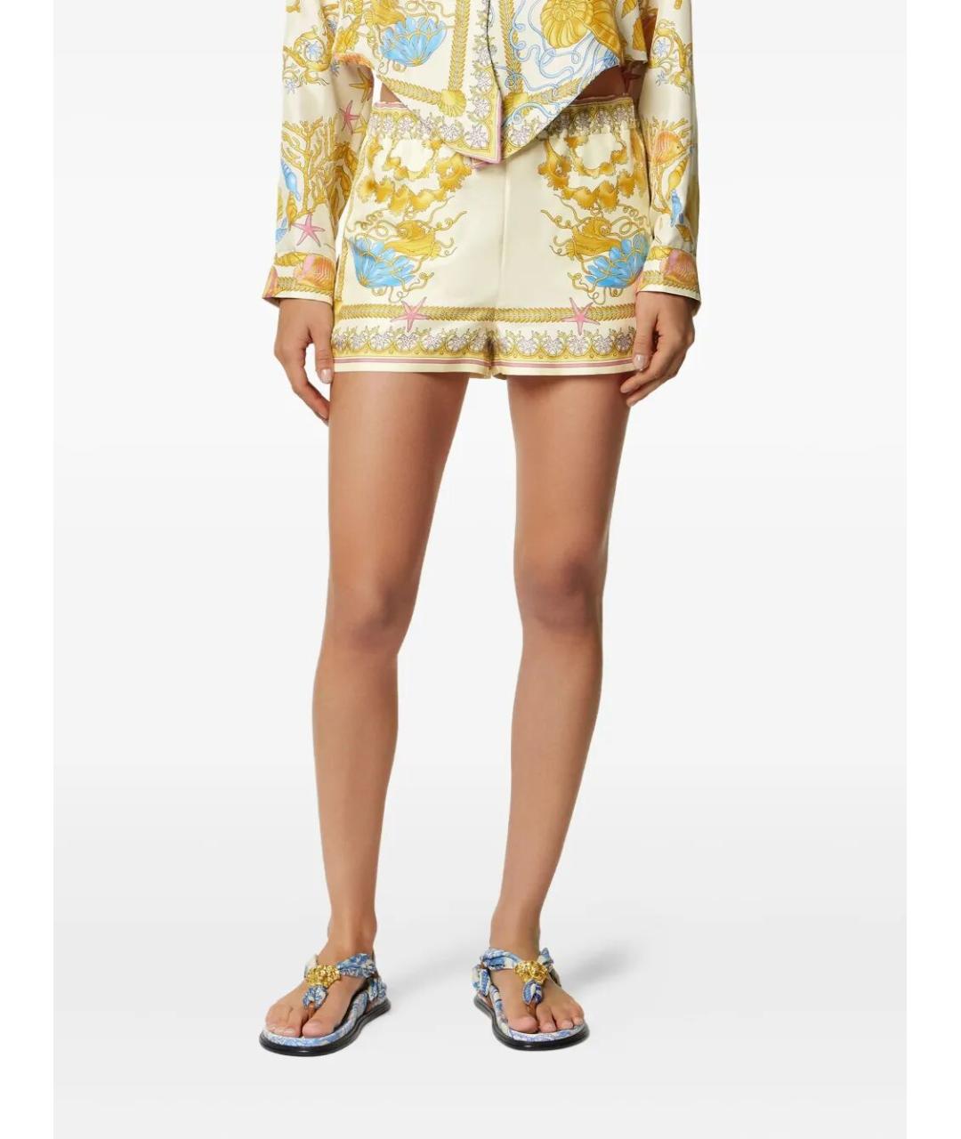 VERSACE Мульти шелковые шорты, фото 3