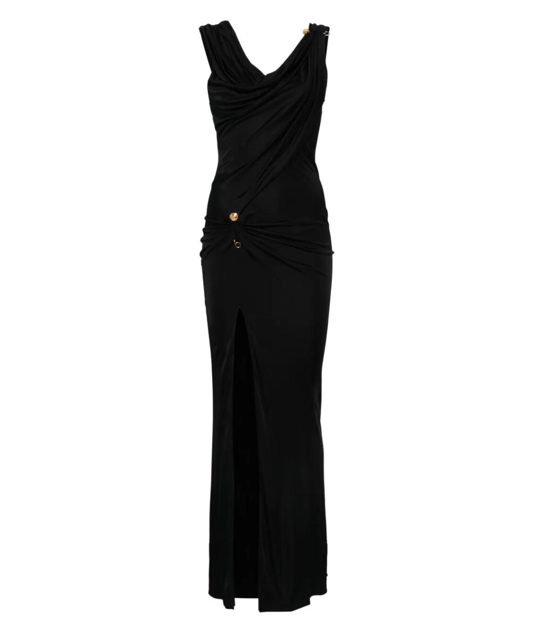 VERSACE Черное вискозное платье, фото 1
