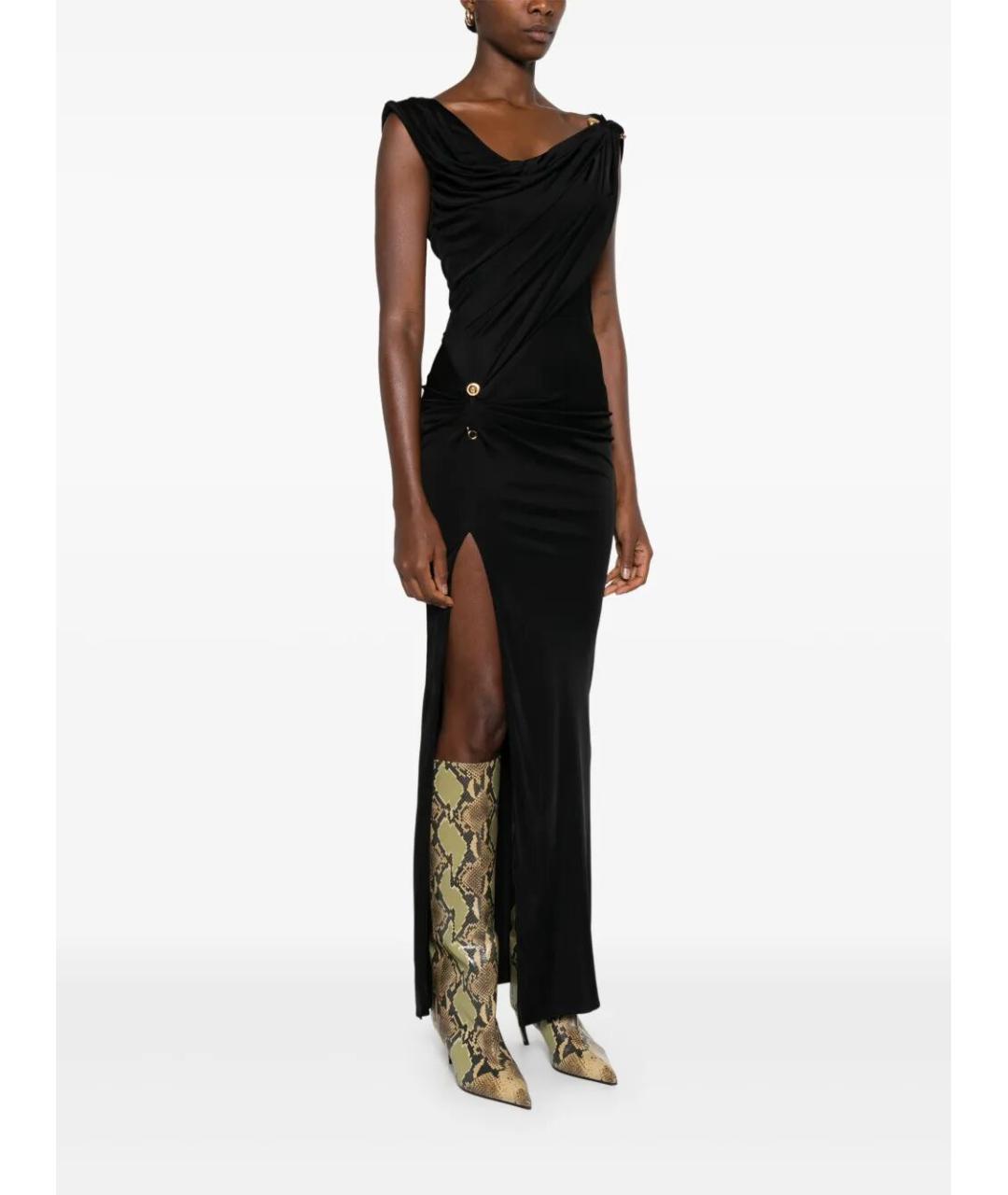 VERSACE Черное вискозное платье, фото 5