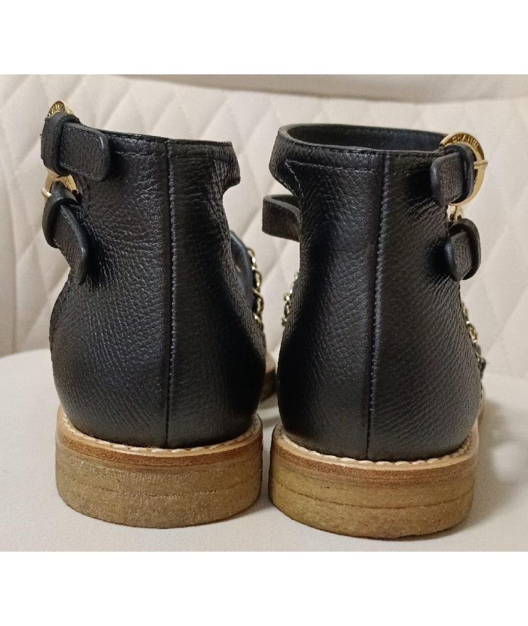 CHANEL Черные кожаные босоножки, фото 4