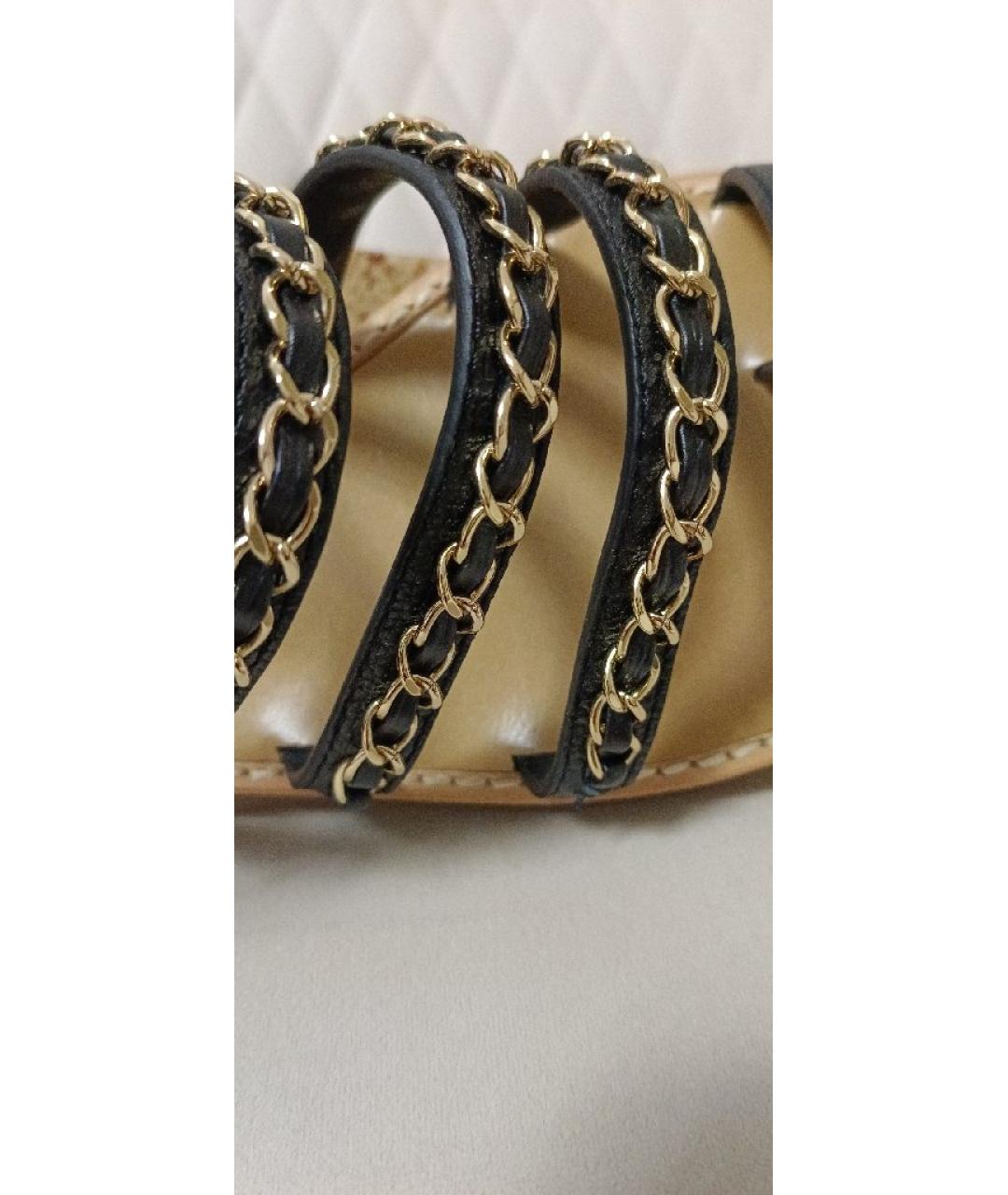 CHANEL Черные кожаные босоножки, фото 7