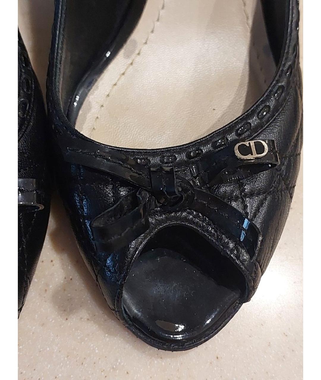 CHRISTIAN DIOR Черные кожаные туфли, фото 3
