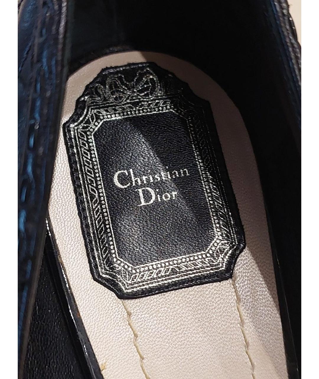 CHRISTIAN DIOR Черные кожаные туфли, фото 4
