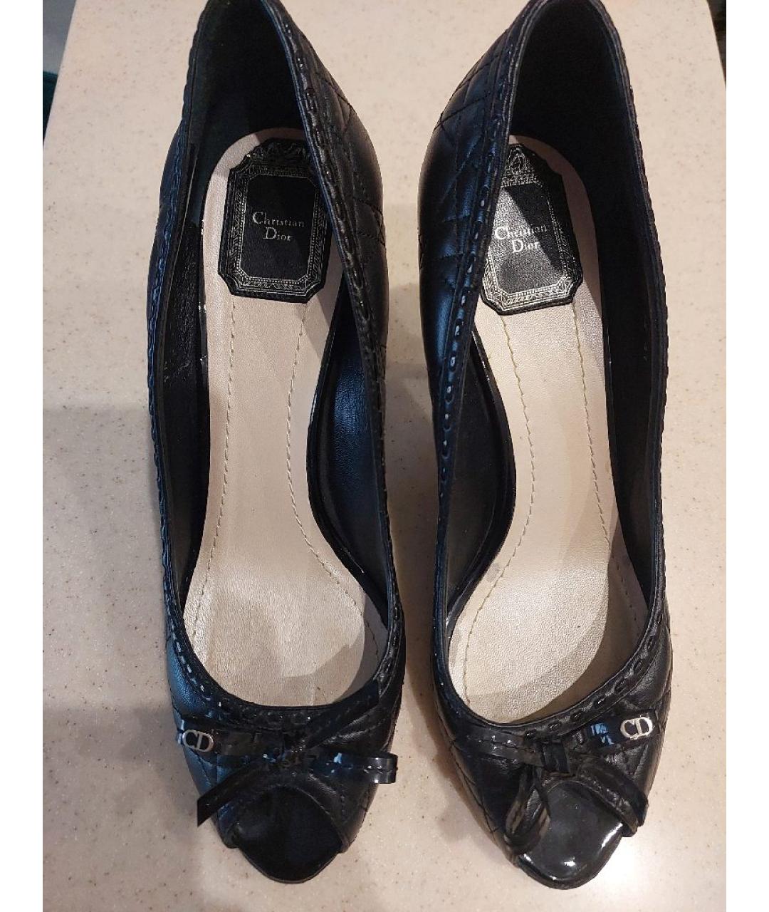 CHRISTIAN DIOR Черные кожаные туфли, фото 2