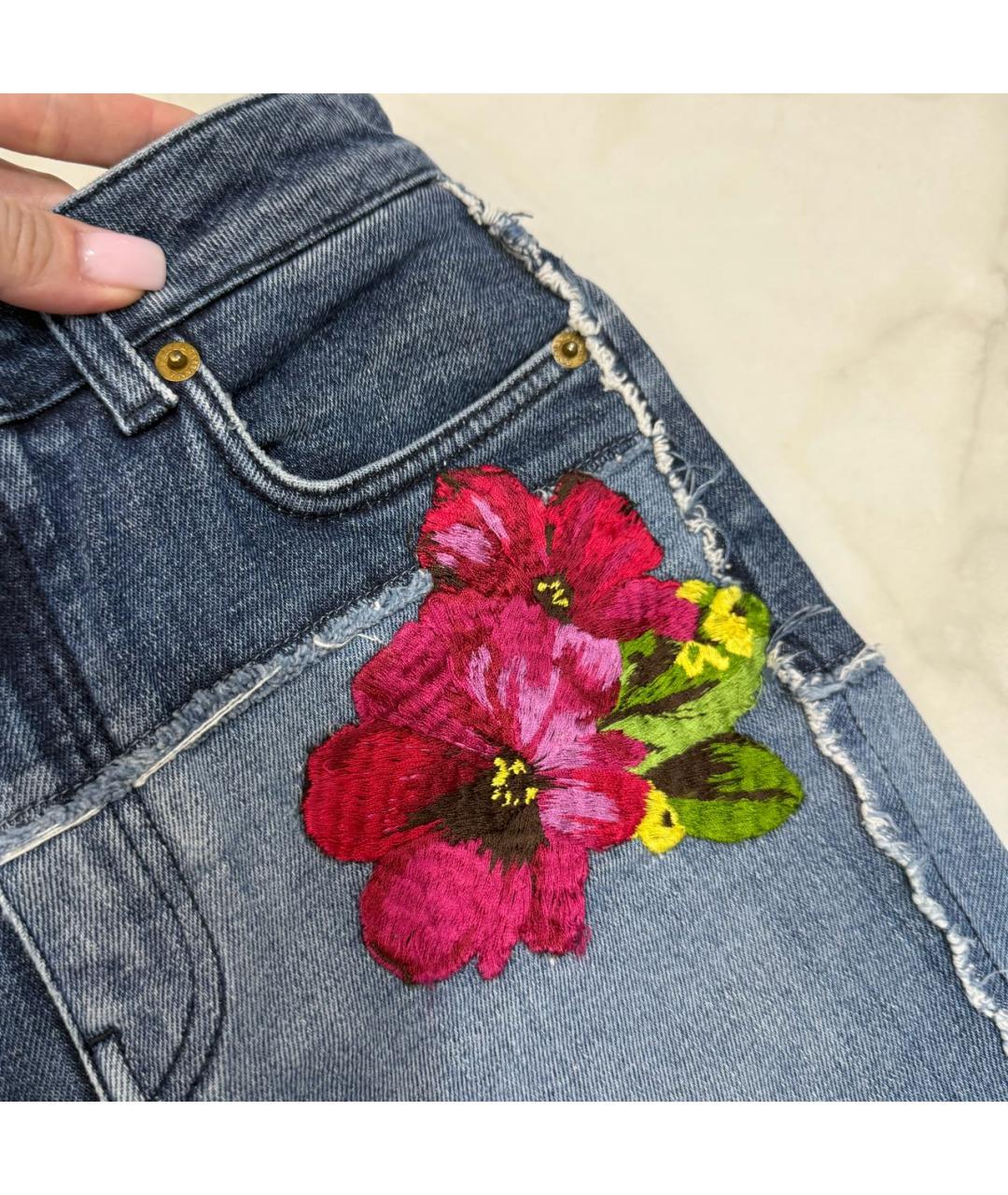 DOLCE&GABBANA Синие хлопко-эластановые джинсы слим, фото 2