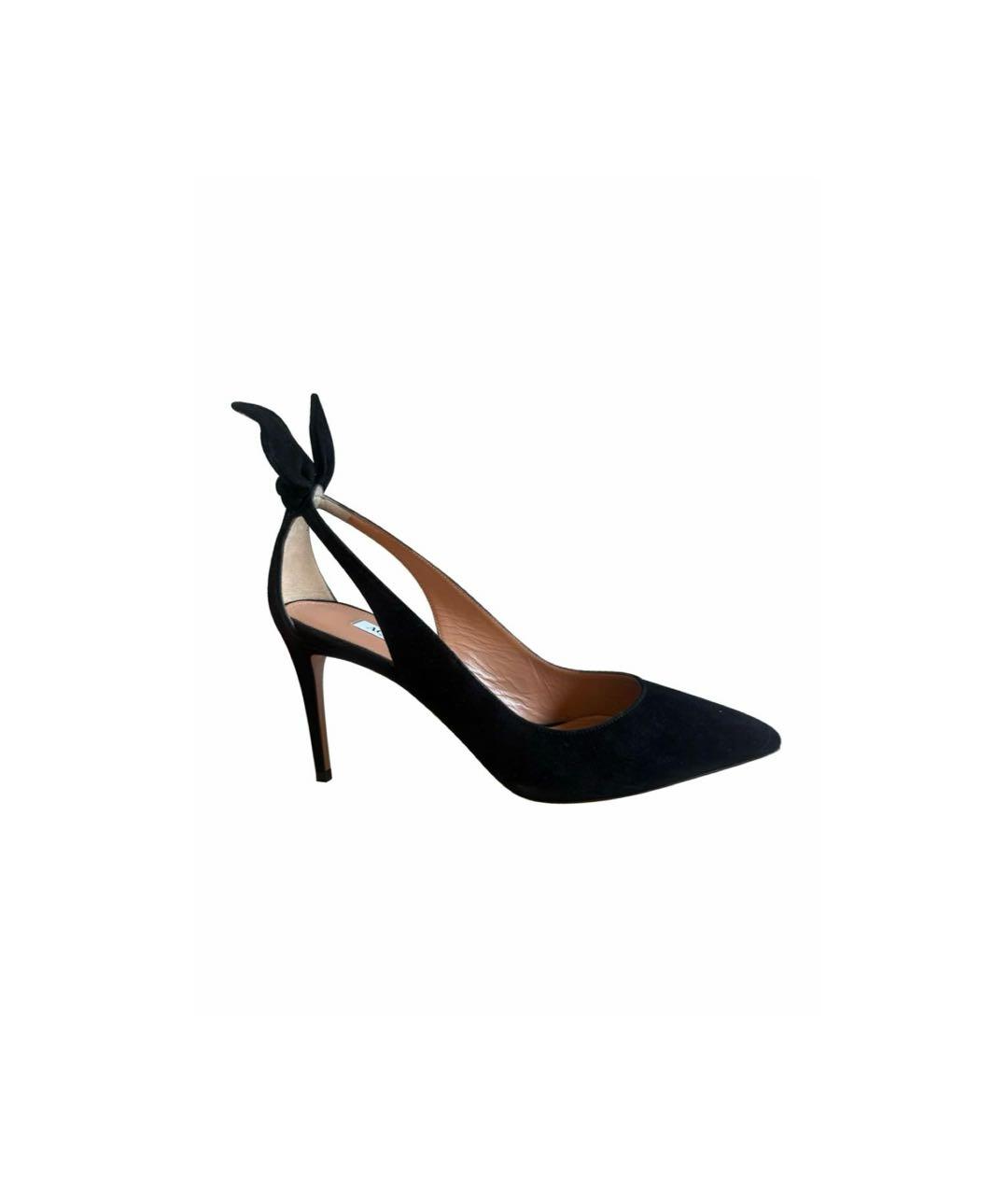 AQUAZZURA Черные бархатные туфли, фото 4
