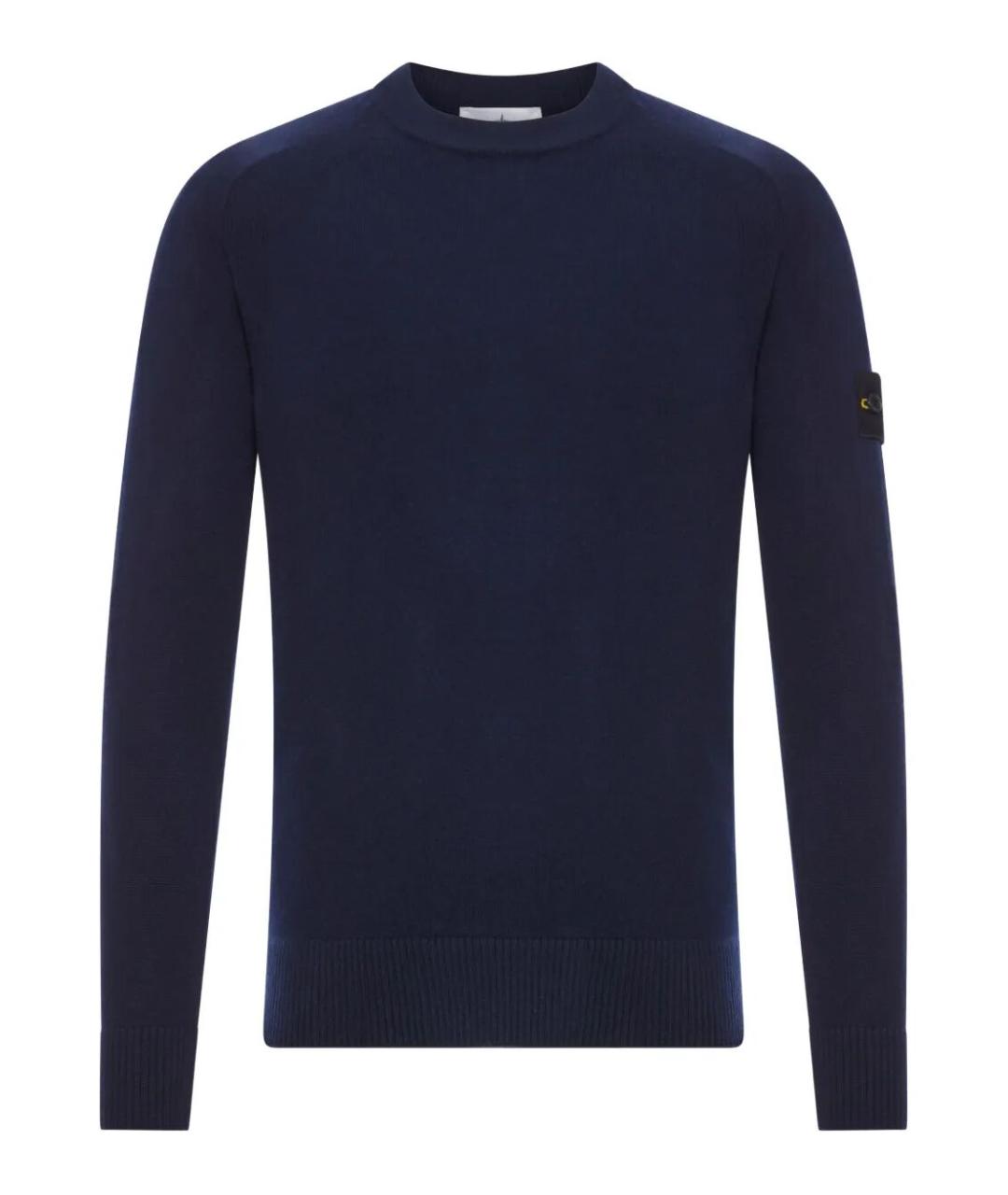 STONE ISLAND Темно-синий шерстяной джемпер / свитер, фото 1