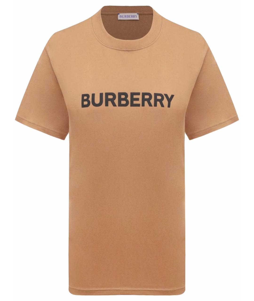 BURBERRY Бежевая хлопковая футболка, фото 1