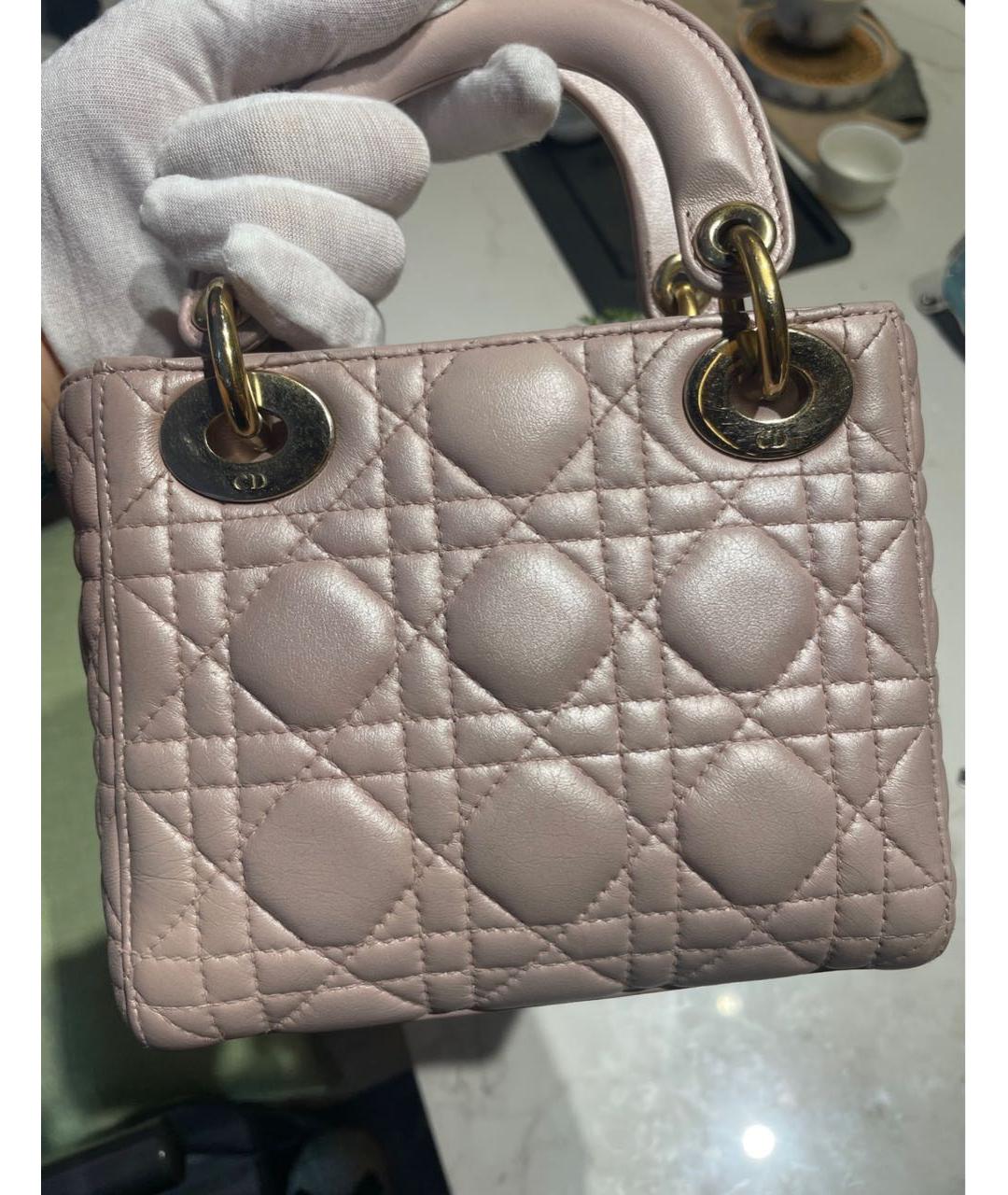 CHRISTIAN DIOR Розовая кожаная сумка с короткими ручками, фото 2