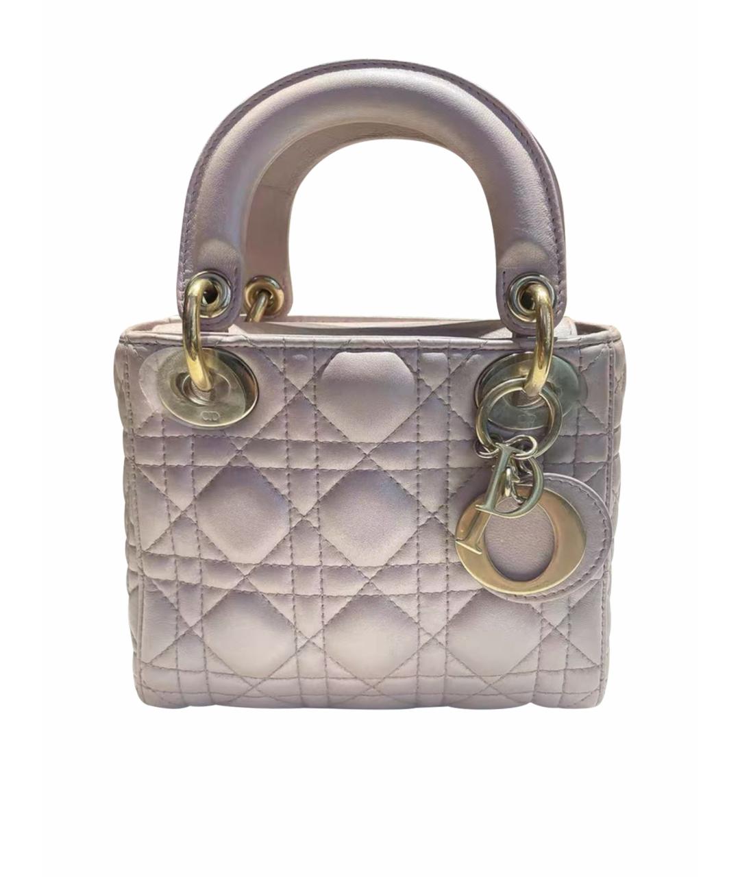 CHRISTIAN DIOR Розовая кожаная сумка с короткими ручками, фото 1