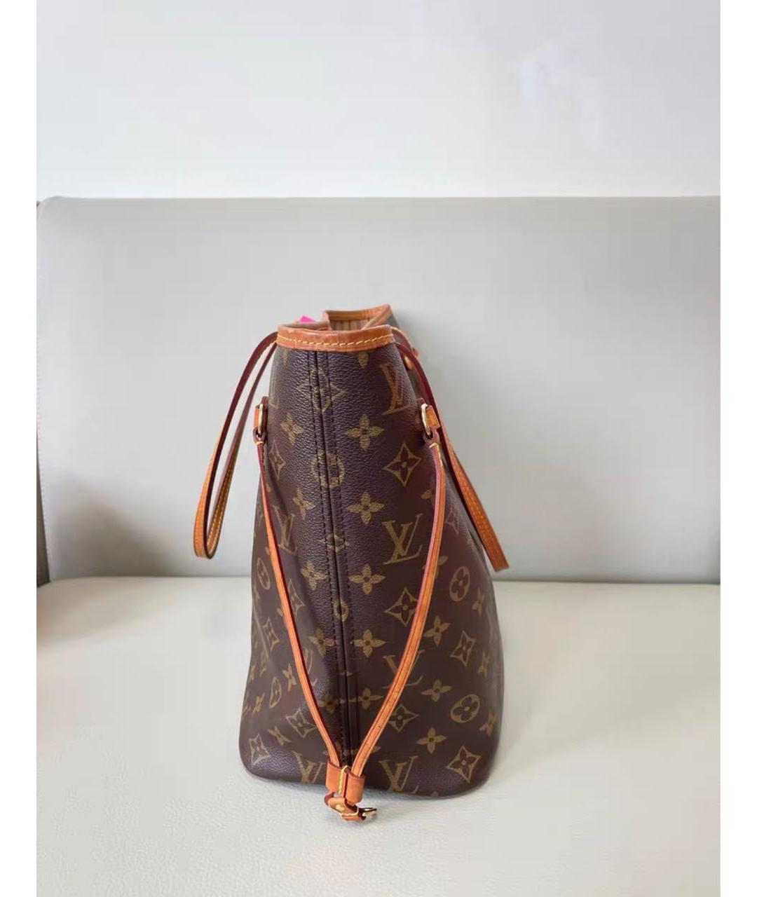 LOUIS VUITTON Коричневая кожаная сумка тоут, фото 3