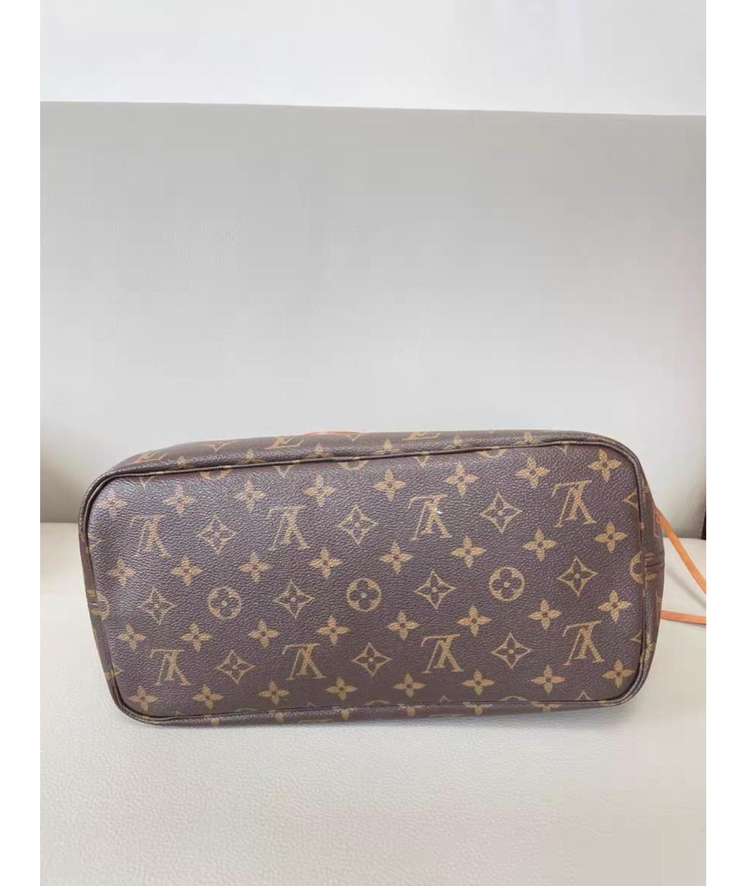 LOUIS VUITTON Коричневая кожаная сумка тоут, фото 7