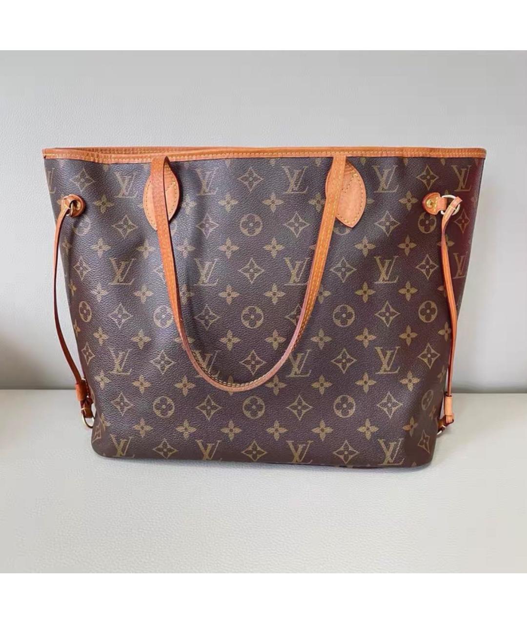 LOUIS VUITTON Коричневая кожаная сумка тоут, фото 2