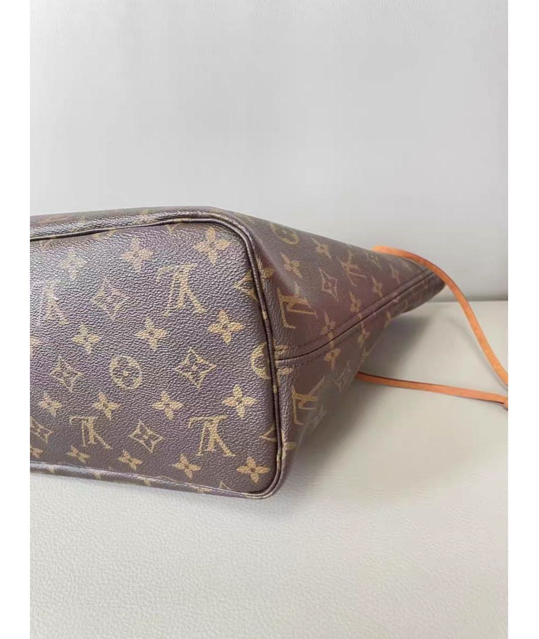 LOUIS VUITTON Коричневая кожаная сумка тоут, фото 6