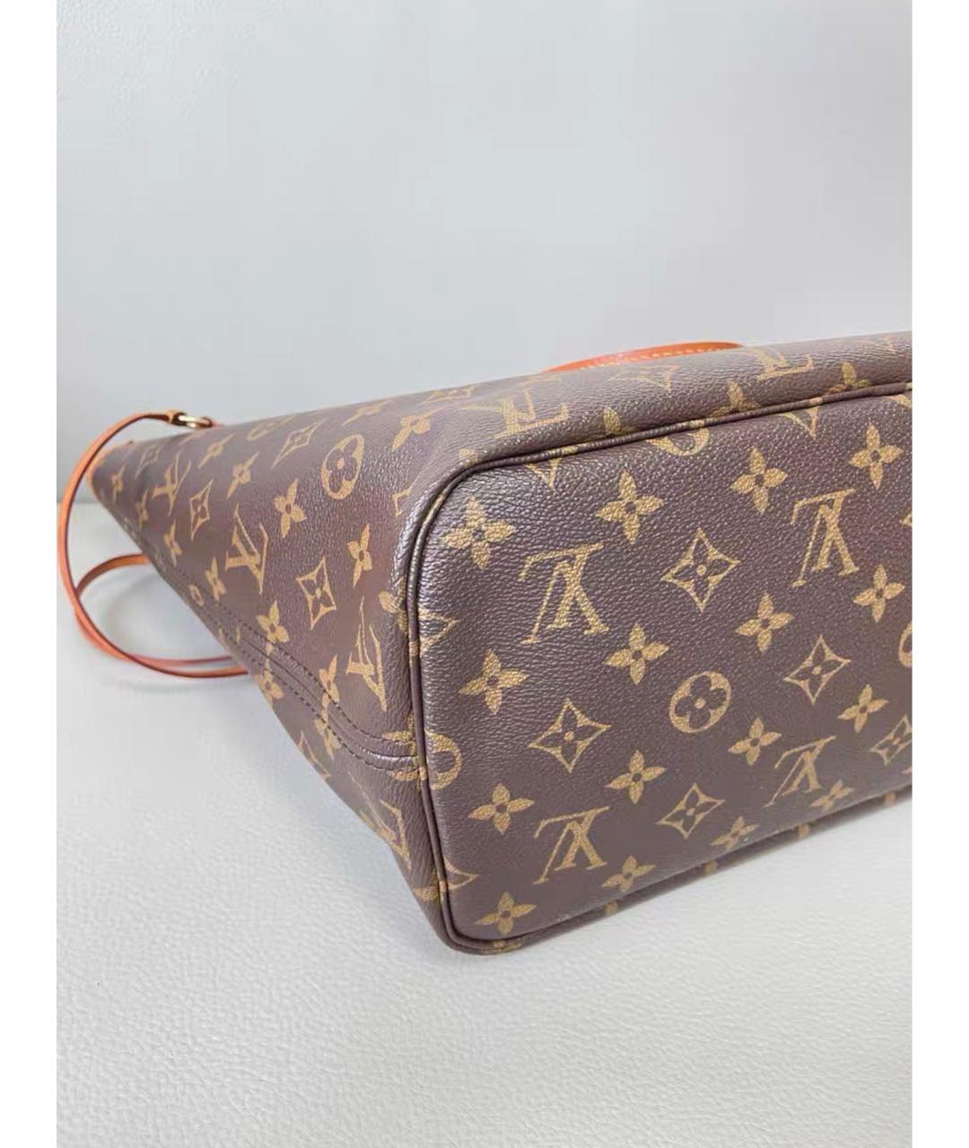 LOUIS VUITTON Коричневая кожаная сумка тоут, фото 5