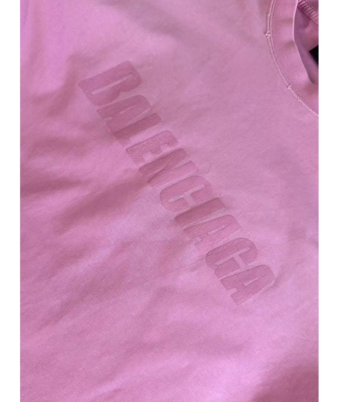 BALENCIAGA Розовая хлопковая футболка, фото 7