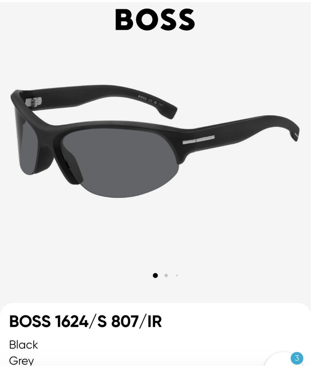 HUGO BOSS Черные пластиковые солнцезащитные очки, фото 3