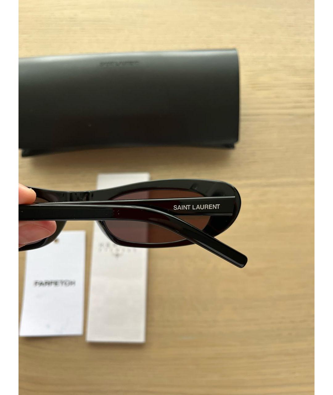 SAINT LAURENT Черные пластиковые солнцезащитные очки, фото 5