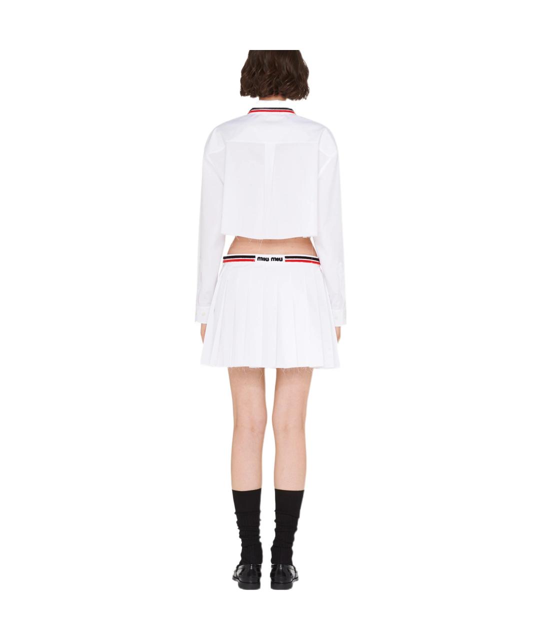 MIU MIU Белая хлопковая рубашка, фото 4