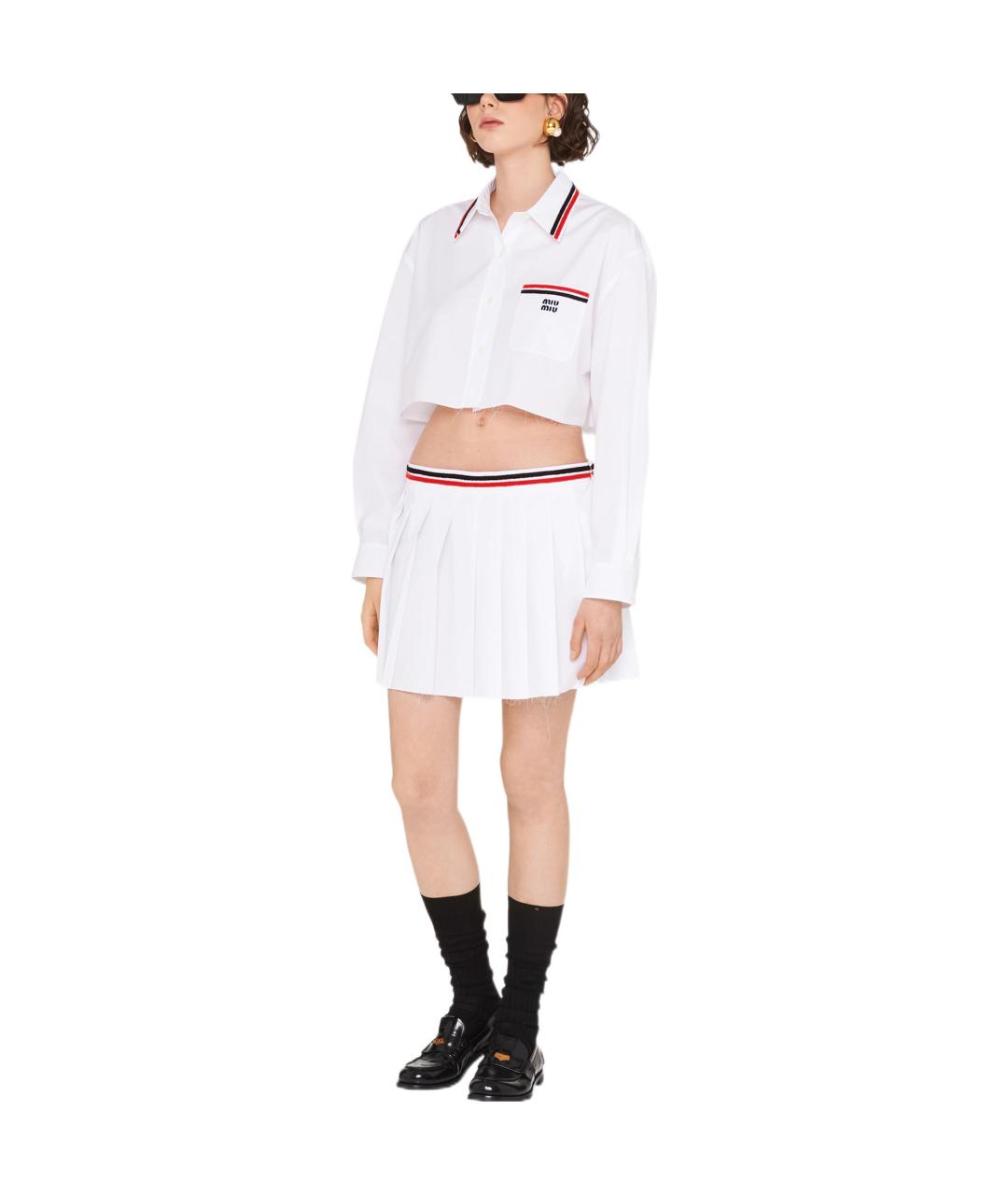 MIU MIU Белая хлопковая рубашка, фото 2