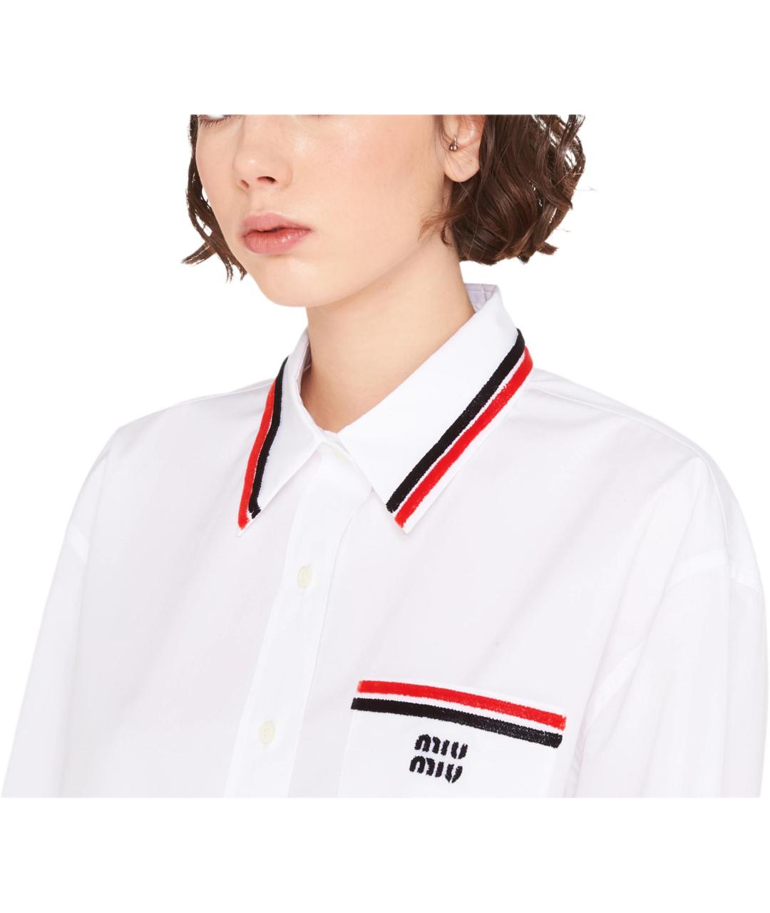 MIU MIU Белая хлопковая рубашка, фото 7