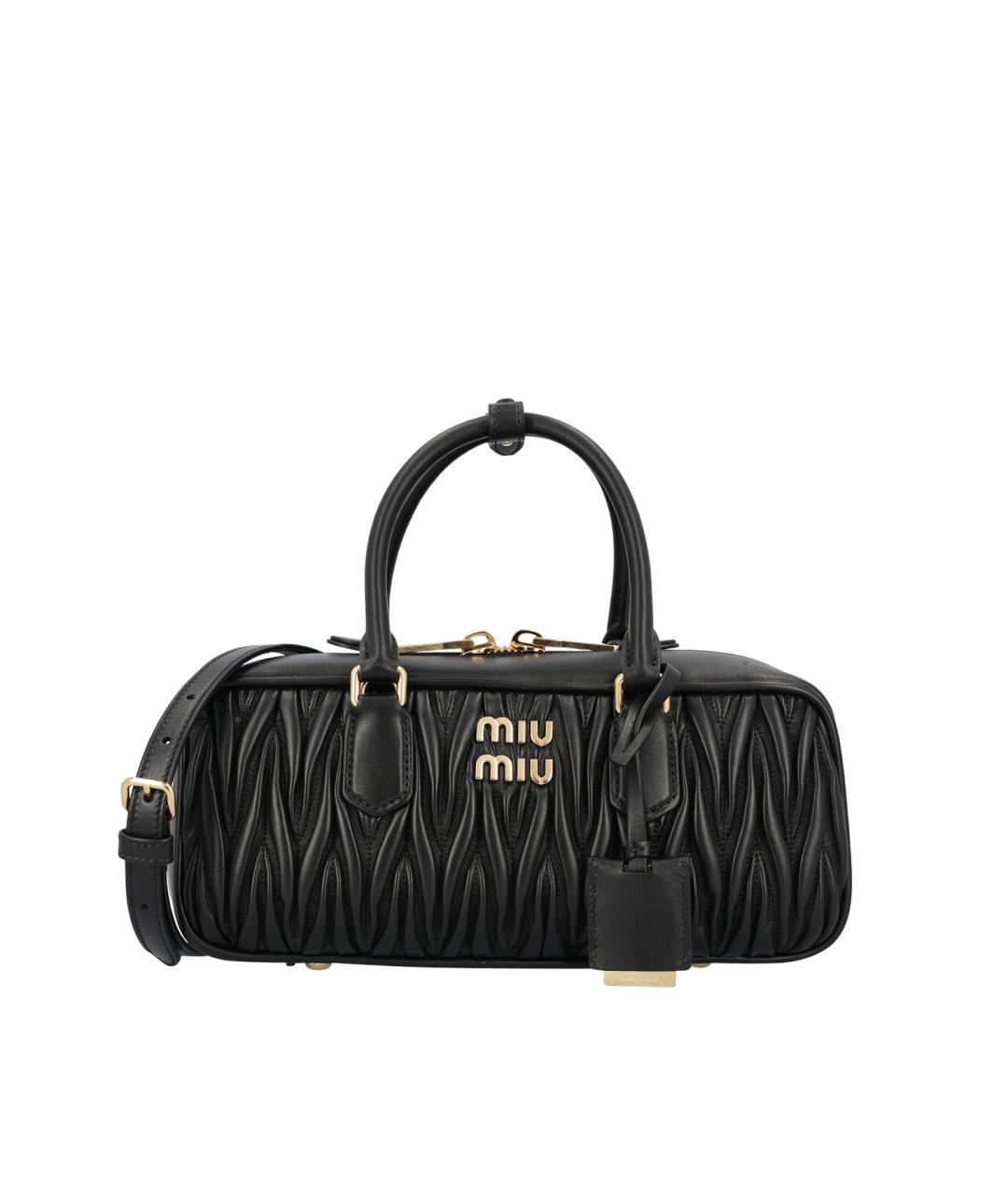 MIU MIU Черная кожаная сумка с короткими ручками, фото 1