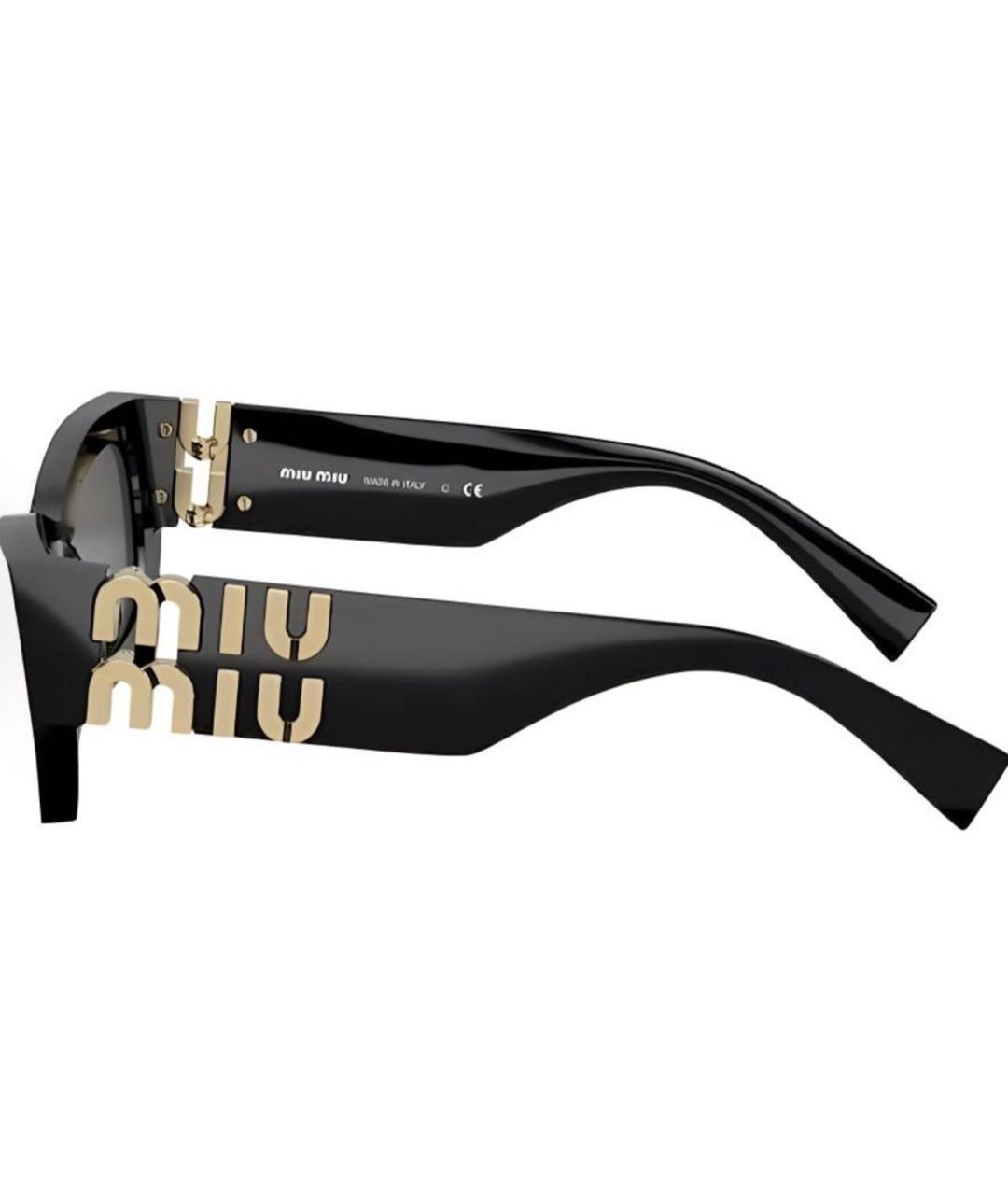 MIU MIU Черные пластиковые солнцезащитные очки, фото 2