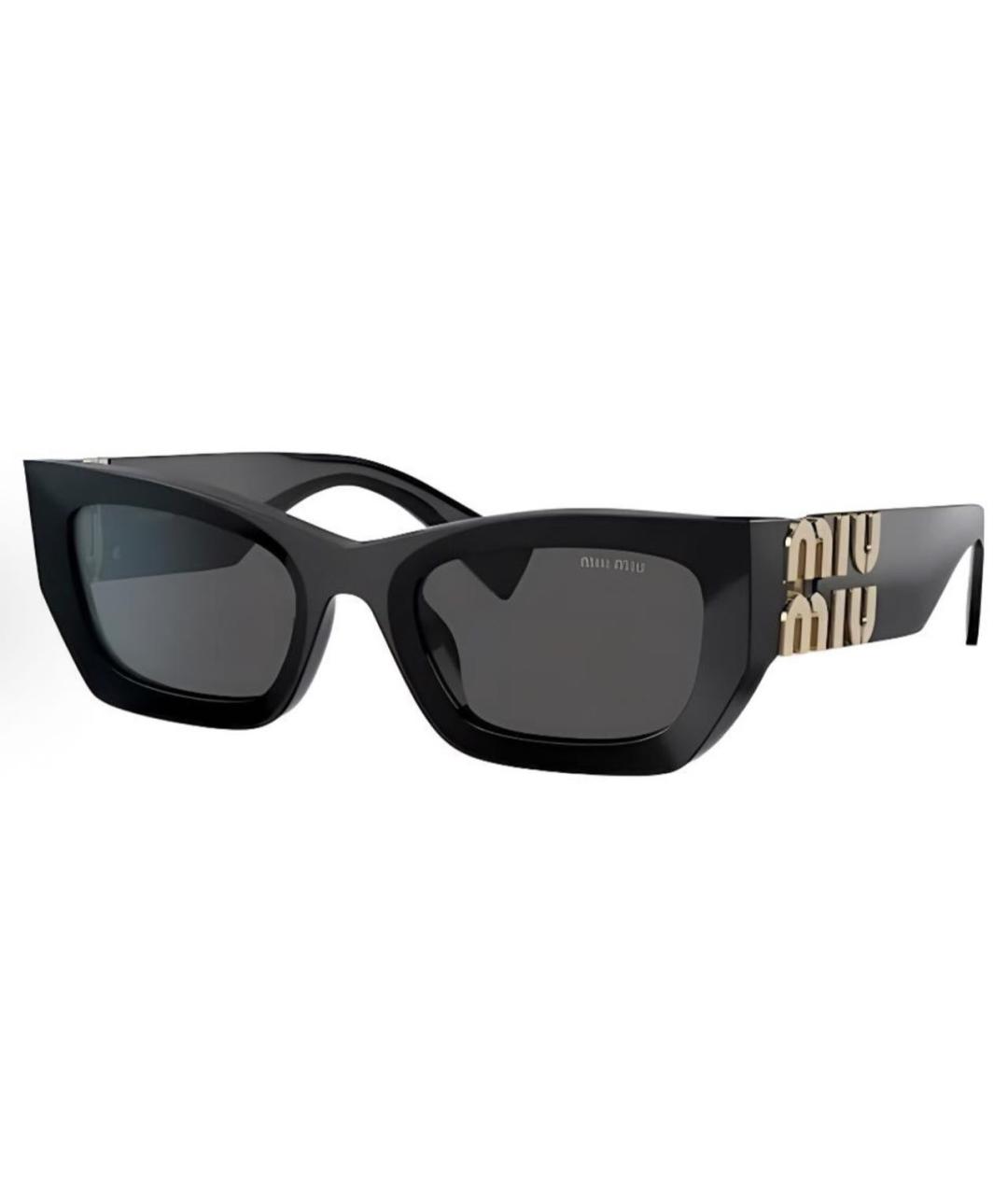 MIU MIU Черные пластиковые солнцезащитные очки, фото 4