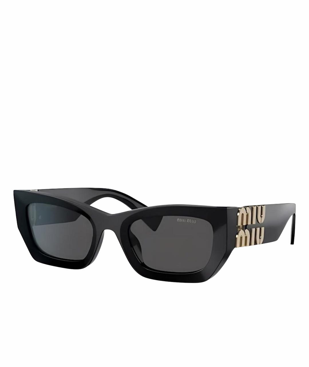 MIU MIU Черные пластиковые солнцезащитные очки, фото 1