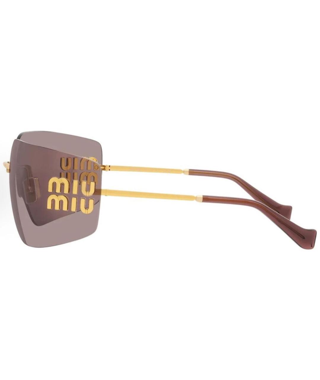 MIU MIU Розовые металлические солнцезащитные очки, фото 3