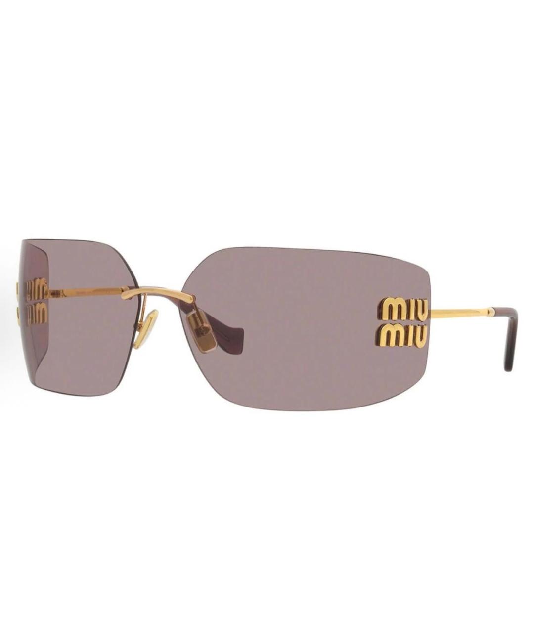 MIU MIU Розовые металлические солнцезащитные очки, фото 4