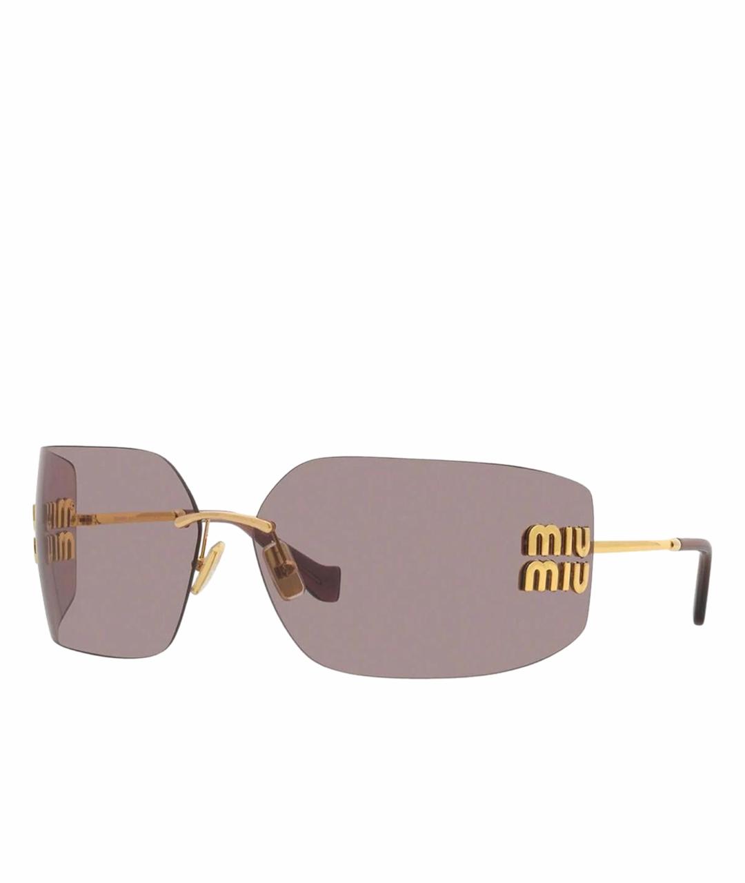 MIU MIU Розовые металлические солнцезащитные очки, фото 1