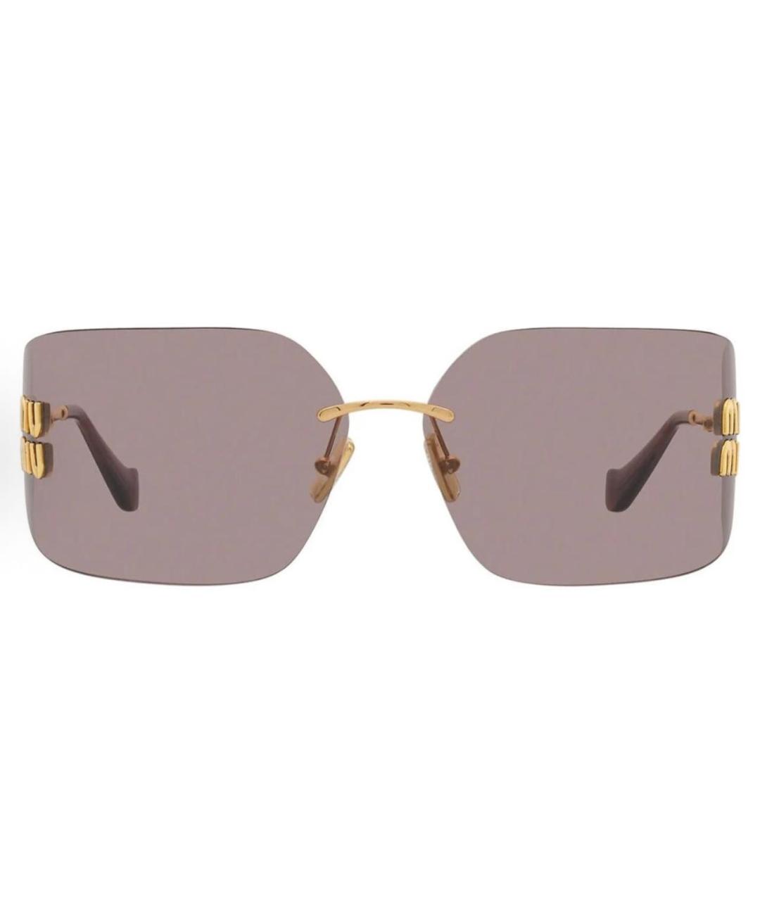 MIU MIU Розовые металлические солнцезащитные очки, фото 2