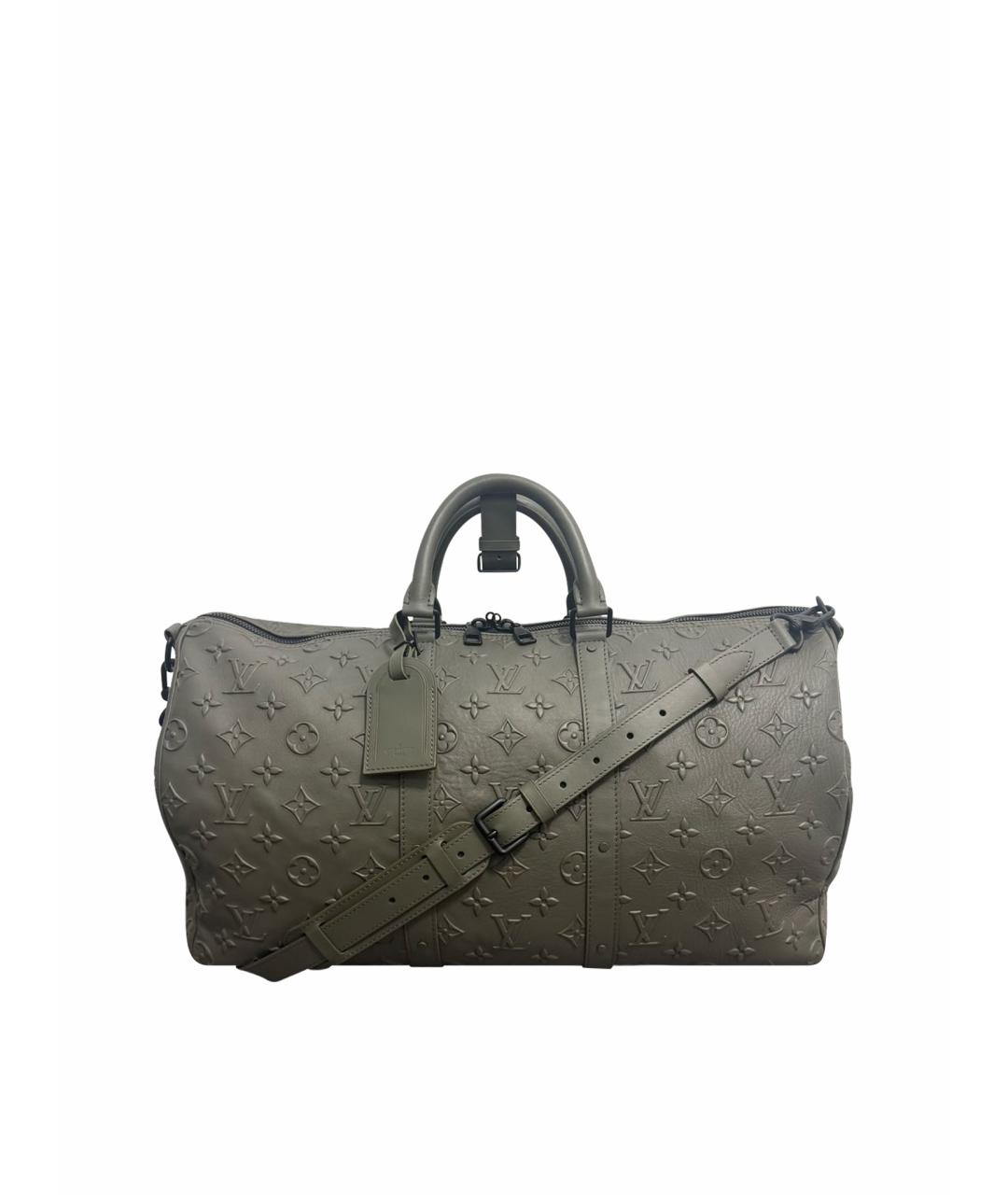 LOUIS VUITTON Хаки кожаная дорожная/спортивная сумка, фото 1