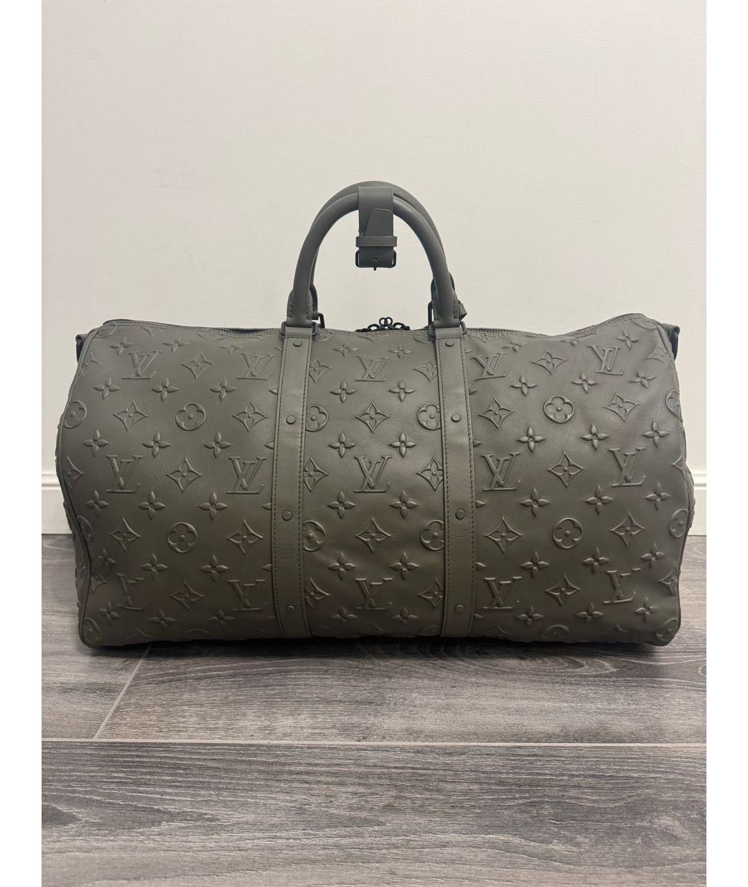 LOUIS VUITTON Хаки кожаная дорожная/спортивная сумка, фото 2